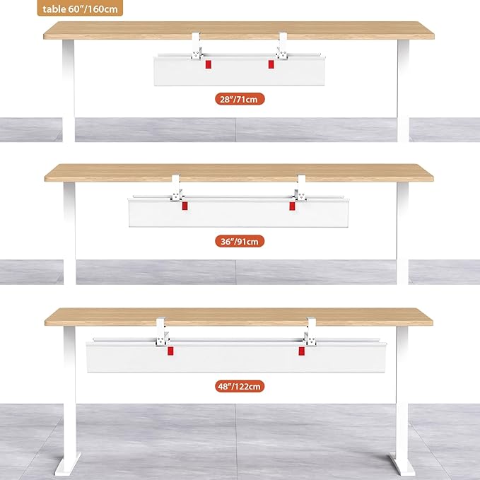 Univivi No Drill Under Desk Cable Management Tray, 28" Cord Organizer for Table, Clamp/Screw Mount Desk Cable Management, Premium Fabric Cable Management Tray for Office, Home