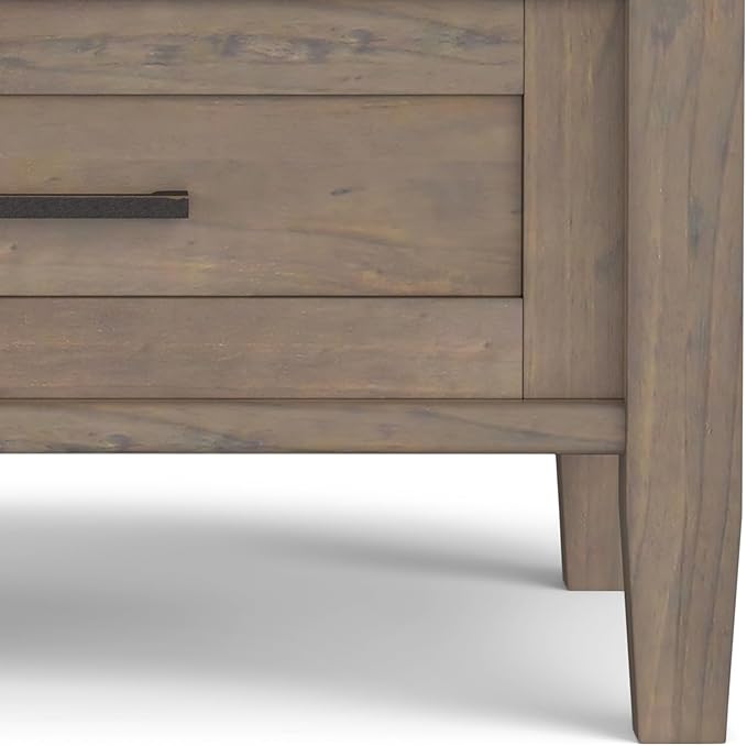 SIMPLIHOME Ela SOLID WOOD 20 inch Wide Rectangle Transitional End Table in Smoky Brown for the Living Room and Bedroom