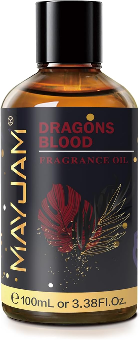 MAYJAM 100ML/3.38FL.OZ Dragons Blood Fragrance Oils with Glass Dropper, Essential Oils for Diffusers for Home, Long Lasting Scented Oils for Diffusers Soap Candle Making