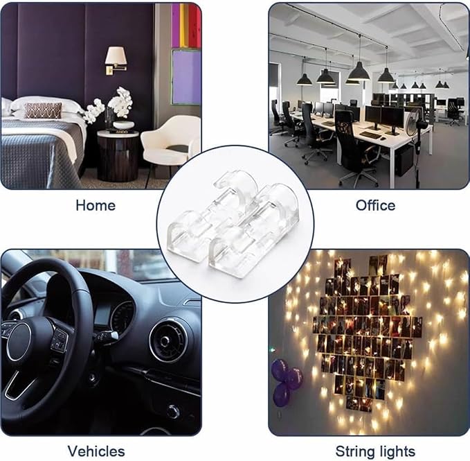 100 Piece Adhesive Cable Clip Set β Cable Organizer, Cable Holder for Desktop and Wall, Cable Stabilizer β Suitable for Home Office Cable Management, USB, Charging, Ethernet, Mouse (100)