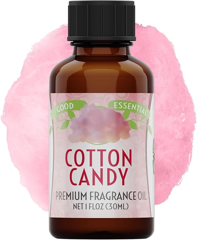Good Essential – Professional Cotton Candy Fragrance Oil 30ml for Halloween, Diffuser, Candles, Soaps, Lotions, Perfume 1 fl oz