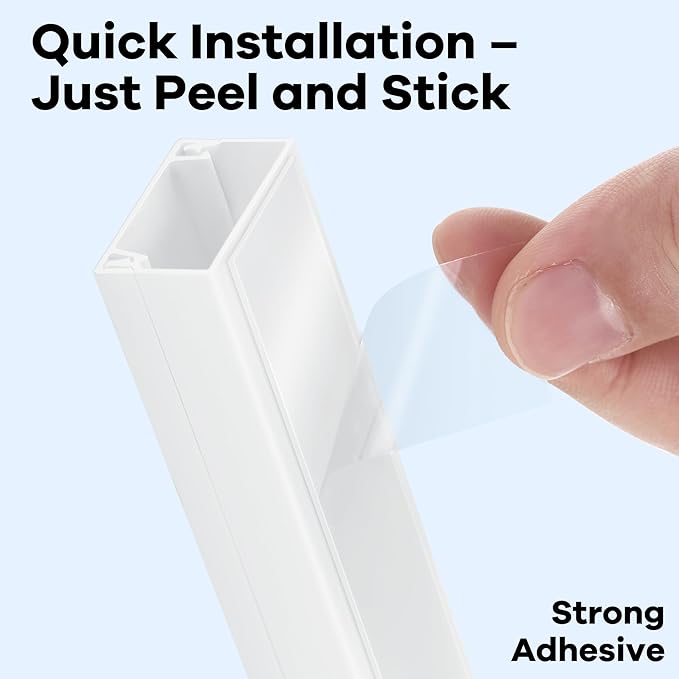 ZhiYo Cord Hider 71in, Cord Covers for Wires on Wall, Cable Hider for Wall Mounted TV, Wire Cover for 2-4 Cords, Paintable Wire Concealer, Easy Cable Management, 5 x L14in W0.95in H0.55in, White