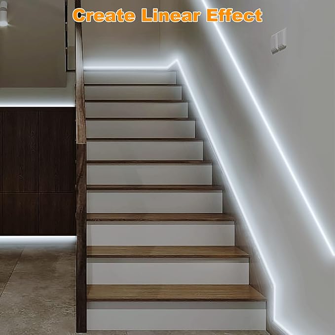 Smart White COB Led Strip Light with App and Remote, 32.8ft 6500K WiFi Bright COB Light Strip Work with Alexa Google, Dimmable Indoor COB Strip Lights for Room, Cabinet, 2 Rolls of 16.4ft