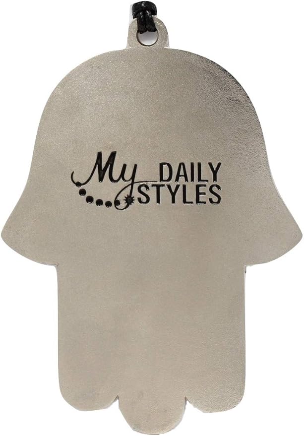 My Daily Styles Jewish Chai Living Good Luck Home Wall Decor Multicolor Hamsa Hand - Large - Made in Israel (Purple)