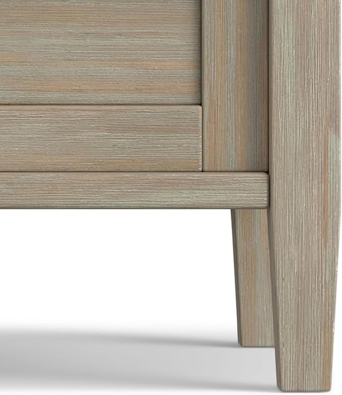 SIMPLIHOME Warm Shaker SOLID WOOD 20 inch Wide Rectangle Transitional End Side Table in Distressed Grey for the Living Room and Bedroom