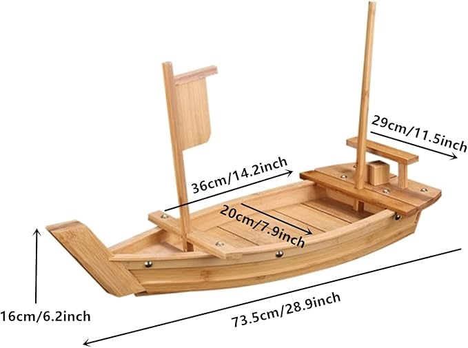28" Sushi Boat Serving Tray, Sushi Plate for Restaurant or Home, Large Sushi Boat Tray for Restaurant Use
