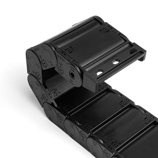 25 x 77mm (Inner H x W) R55 Enclosed Type Drag Chain Cable Wire Carrier Protection Chain 39.3inch/1M for 3D Printer and CNC Router Mill,Black Plastic Nylon