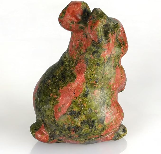 2" Unakite Rabbit Statue for Fertility&Abundance,Bunny Figurine for New Beginnings,Bunny Decor for Homes &Offices