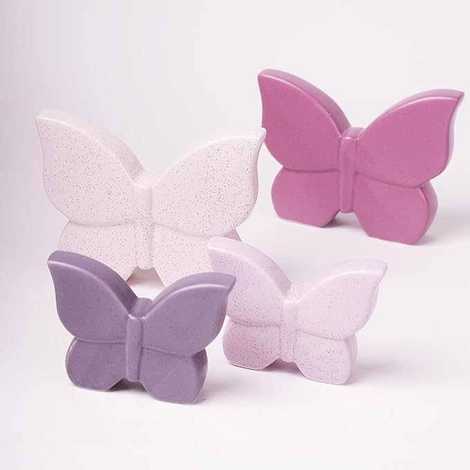 2pcs Butterfly Decor Statue Animal Figurine Gifts Modern Arts Ceramic Sculpture 4.7 inch