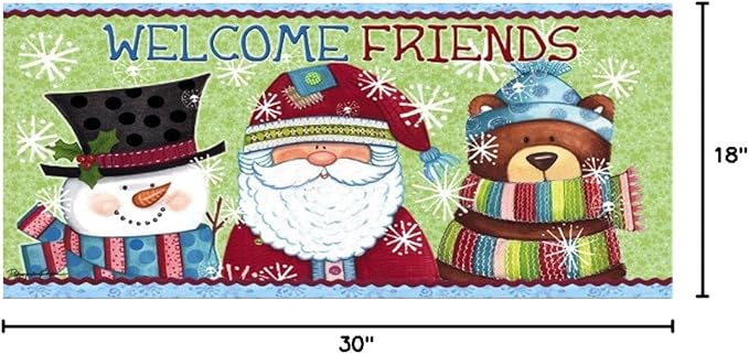 Evergreen Sassafras Fall Christmas Holiday Doormat Insert Bundle & Tray Set of 5, Interchangeable Entrance Door mats Indoor and Outdoor Welcome Mat 30 x 18 Tray Non Slip Backing Low Profile
