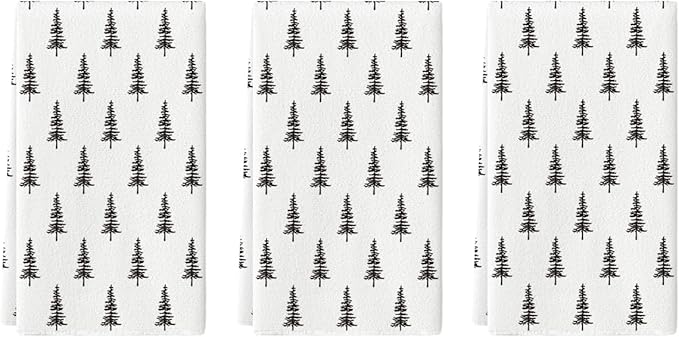 Artoid Mode Beige Xmas Tree Christmas Kitchen Towels Dish Towels, 18x26 Inch Holiday Winter Decoration Hand Towels Set of 3