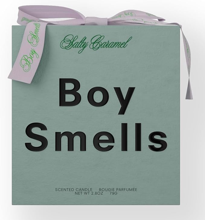 Boy Smells Salty Caramel Large Candle – Warm Holiday Candle with Clove, Brown Sugar & Sea Salt – Long Burn Soy Wax Candle – 27oz