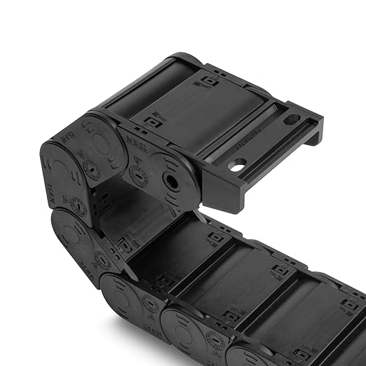 25 x 57mm (Inner H x W) R55 Enclosed Type Drag Chain Cable Wire Carrier Protection Chain 39.3inch/1M for 3D Printer and CNC Router Mill,Black Plastic Nylon