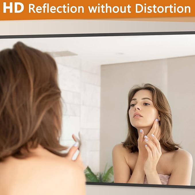 Full Length Mirror, 76"x34" Oversized Floor Mirror Free Standing, Large Full Body Mirror for Bedroom Living Room Gym, Black Mirror Full Length with Tempered Glass
