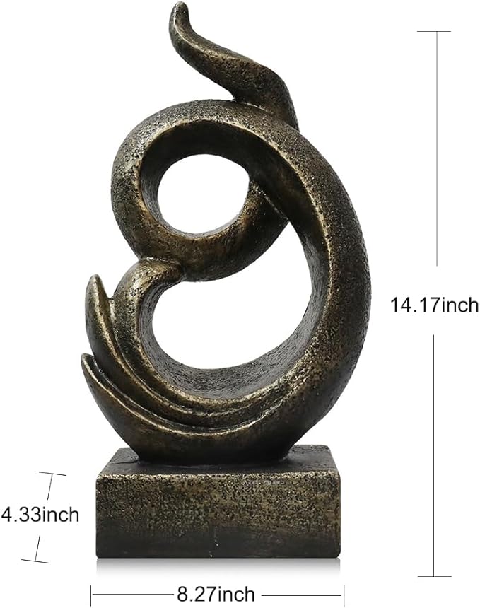 14.17'' H Retro Style Sculpture Decor Statue Figurine Home Gifts Crafts Polyresin Arts for Home Living Room Bookshelf Coffee Table Table Decoration,Office Desk Decor (14.17''H)
