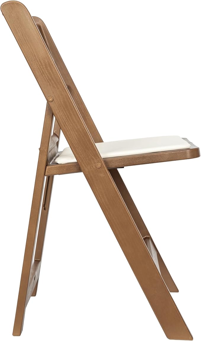 Flash Furniture Hercules Commercial Indoor/Outdoor Folding Event Chair, Wood Look, Weather-Resistant, Lightweight Design, Versatile Use, Chestnut