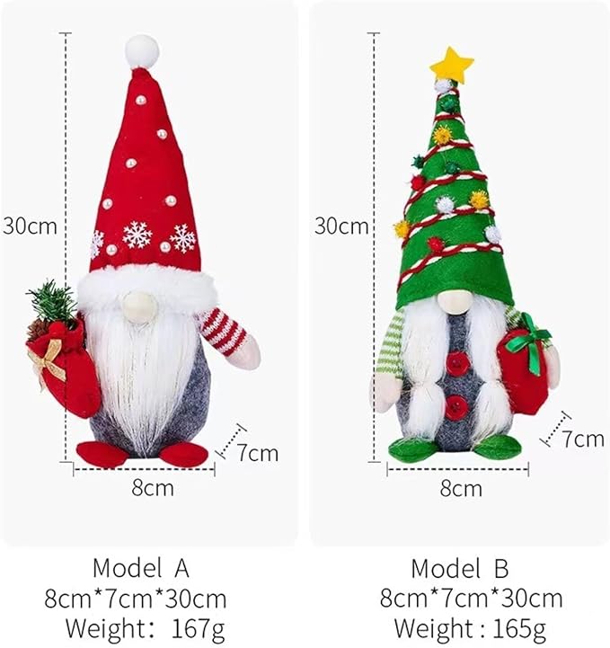 Christmas Gnomes Plush Decoration,Gnome Plush Christmas Decoration Handmade Swedish Dwarf Scandinavian Tomte Elf Gnomes for Home Office Table Decor,Red