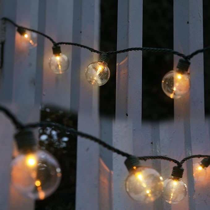 Vigdur Outdoor String Lights 21FT Patio Lights with 35 Shatterproof G40 Plastic Bulbs, Outside Hanging Light Waterproof for Porch Deck Garden Backyard Party