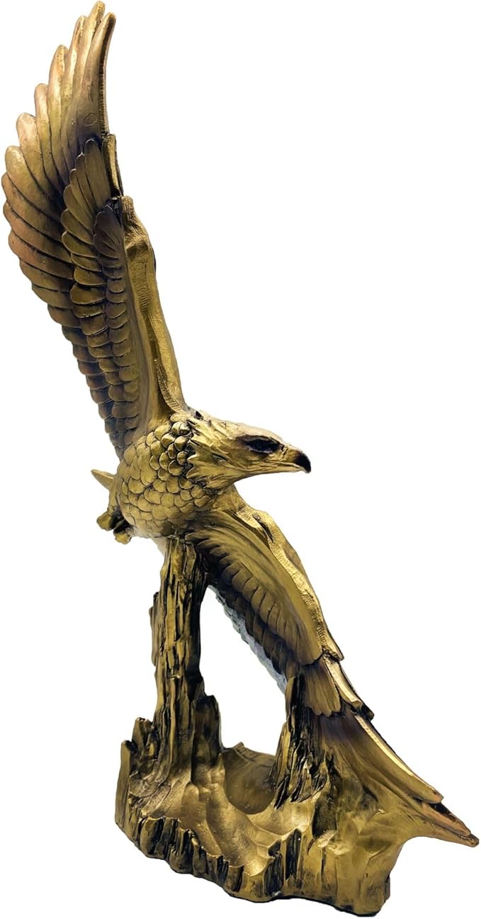 13 Inch Resin Eagle Statue Sculpture Frgurine Gift for Home Office Living Room Desktop Display Decorative Decoration