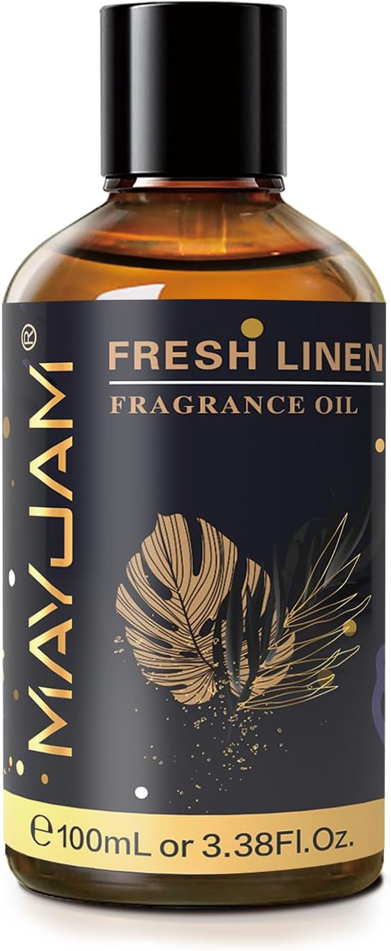 MAYJAM 100ML/3.38FL.OZ Fresh Linen Fragrance Oils with Glass Dropper, Essential Oils for Diffusers for Home, Long Lasting Scented Oils for Diffusers Soap Candle Making