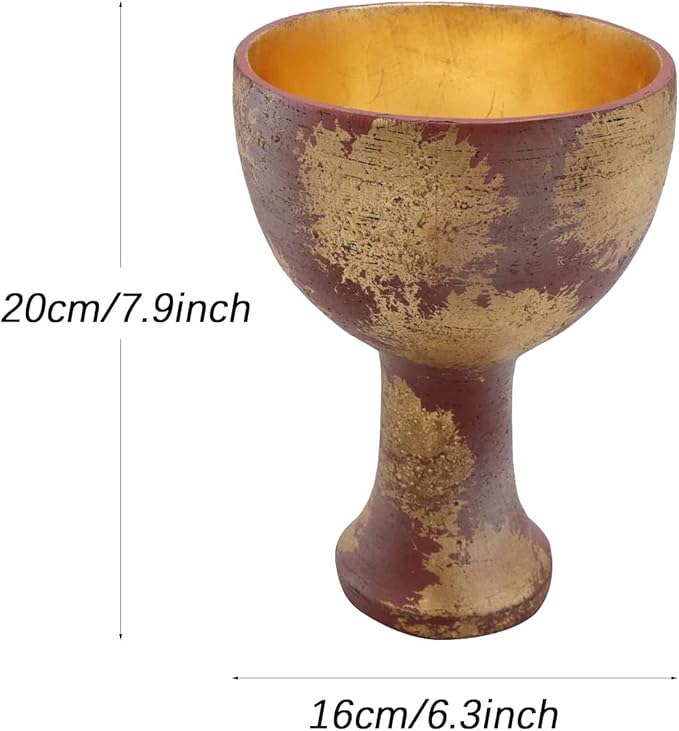 Playcoshow Holy Grail Cosplay Accessories Collection Resin Replica Halloween Christmas Home Decoration Xmas Decor (Gold)