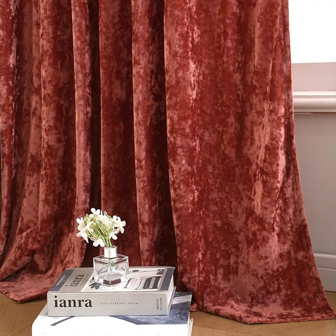 Velvet Blackout Curtains Soft Luxury 2 Panels Curtains for Bedroom Nursery Patio Doors Rod Pocket Back Tab Drapes Curtains for Living Room,52 by 108 Inch,Mauve Pink