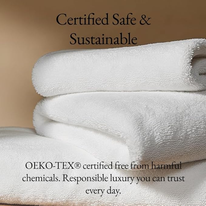 Italic Ultraplush Luxe 6 Piece Towel Set – 2 Bath Sheets, 2 Hand Towels, 2 Washcloths – 800GSM Soft, Highly Absorbent & Quick Drying, Resort Grade 100% Australian Cotton Towels (White)