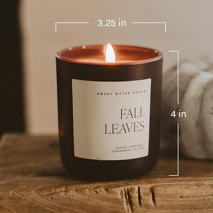 Sweet Water Decor Cozy Season Candle, Large 15oz Jar, Scented with Warm Woods, Citrus & Spice, Non-Toxic Soy Wax Blend, Fall & Winter Home Candle for Autumn, Thanksgiving & Christmas, 70+ Hour Burn