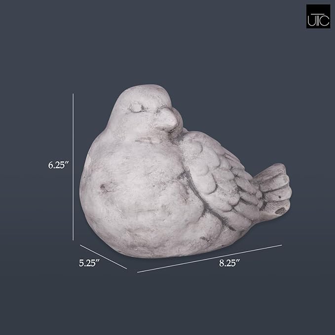 Urban Trends Bird Statues for Outdoor, Small Decorative Cement Bird Sculpture for Lawn, Patio Yard Lawn Figurine Decorative Ornament Home Decor Items: 8.25"x5.25"x6.25"H