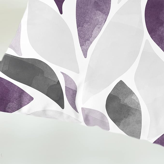 CaliTime Throw Pillow Cases Pack of 2 Cozy Fleece Falling Dahlia Floral Flowers Petals Decorative Cushion Covers for Couch Bed Sofa Farmhouse Decoration 12 X 20 Inches Deep Purple Grey