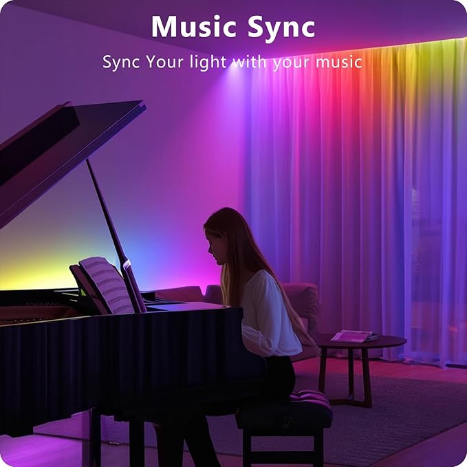 DAYBETTER LED Lights for Bedroom 132ft (2 Rolls of 65.6ft), Music Sync Color Changing Strip Lights with Remote, 24V Power Supply, Classroom Lighting, Room Decor for Teen Girls Boys Birthday Gifts