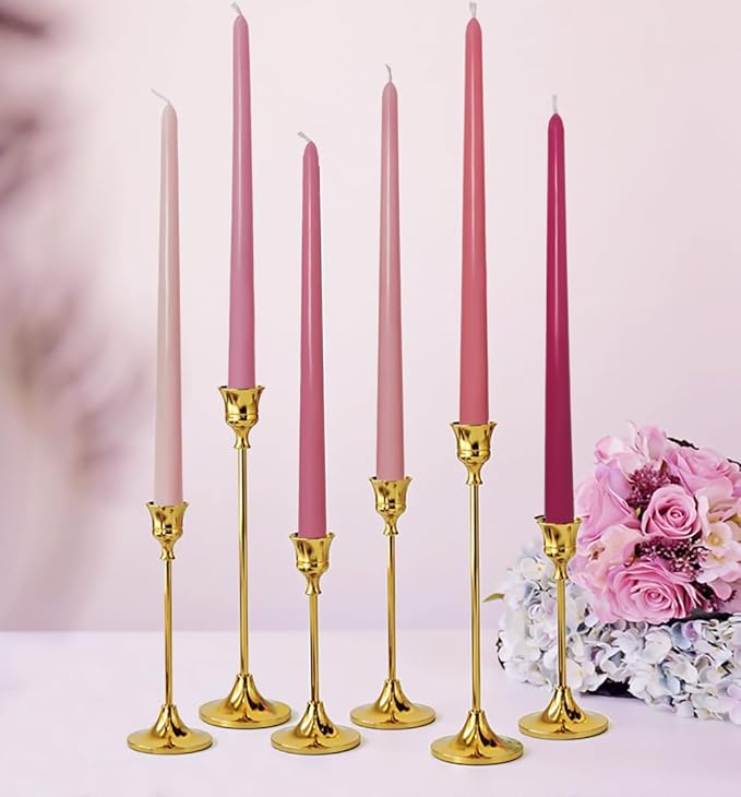 12 Inch Taper Candles 6 Pcs Unscented, Smokeless, Dripless Long Tapered Candlesticks Candles for Christmas Birthday Dinner Wedding Party Home Decor