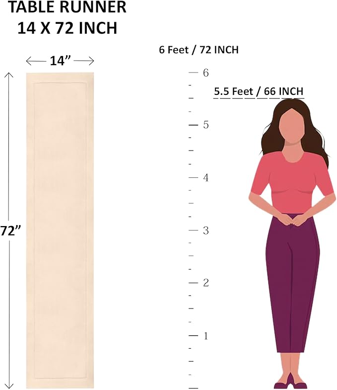 Solino Home Cotton Linen Poppy Red Table Runner 72 Inches Long - Hemstitch Table Runner 14 x 72 Inch for Dresser, Dining, Halloween