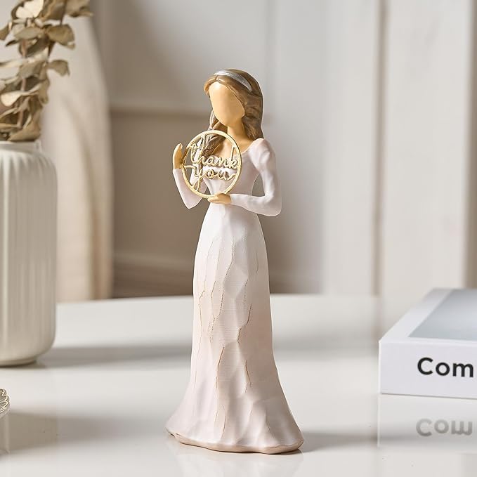 Thank You Gifts for Women Friends Coworkers Love You Mom Volunteer Pastor Teacher Appreciation Gifts 6.7" Resin Sculpted Hand-Painted Figurines Home Decor