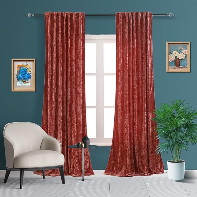 Liinas Velvet Blackout Curtains Soft Luxury 2 Panels Curtains for Bedroom Nursery Patio Doors Rod Pocket Back Tab Drapes Curtains for Living Room,52 by 96Inch,Mauve Pink