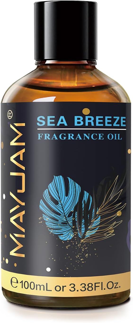 MAYJAM 100ML/3.38FL.OZ Sea Breeze Fragrance Oils with Glass Dropper, Essential Oils for Diffusers for Home, Long Lasting Scented Oils for Diffusers Soap Candle Making