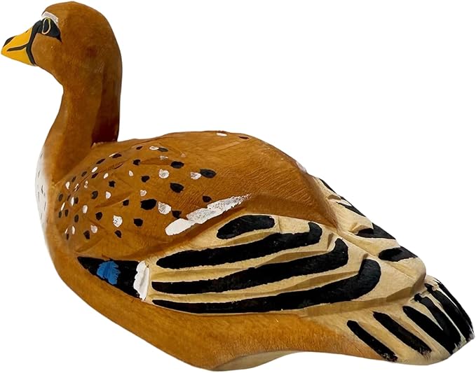 Mallard Duck Decor Wooden Animal Figurines Little Ducks Funny Desk Accessories Small Duck Statues Handmade Carving Decoys Ornament for Home Room Decor
