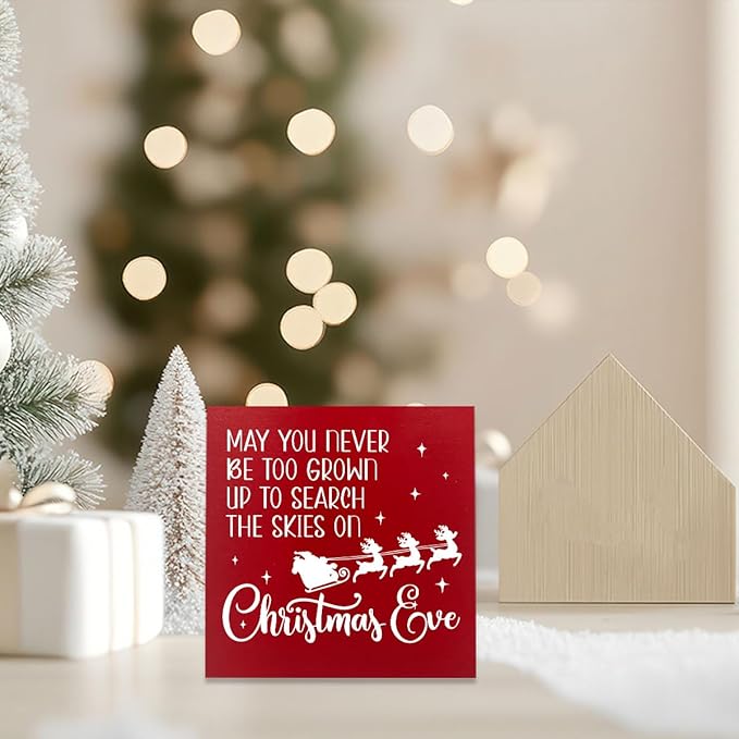 May You Never Be Too Grown Up to Search Christmas Vacation Movie Decor Sign, Xmas Vacation Sign Merry Christmas Decorations 5 x 5 Inch