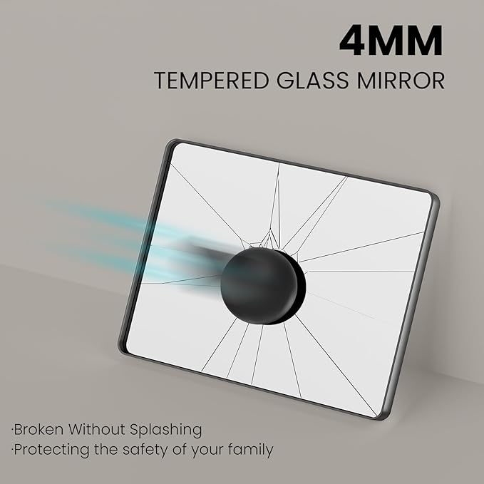 Brushed Nickel Bathroom Mirror 72x40 Inch, Brushed Silver Metal Frame Mirror Wall Mounted, Rounded Rectangle Bathroom Vanity Mirror, Tempered Glass, Anti-Rust, Horizontal/Vertical