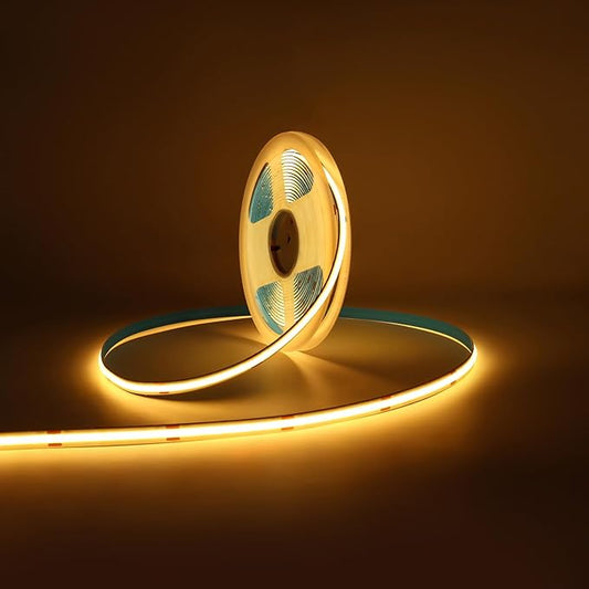 24V 2700K COB LED Strip Light Warm Yellow Color, 16.4FT CRI 90, 2400LEDs High Bright LED Ribbon Light Tape for House Ceiling Bedroom Decor (DC24V, Wihtout Power Supply)