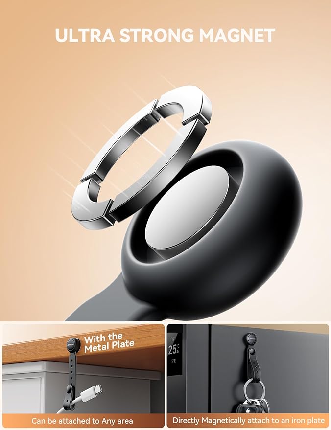 2025 Upgraded Magnetic Cable Ties with Magnets for Bundling & Cable Management– JOYROOM Reusable Silicone Cord Ties Multi-Purpose Cord Organizer Clips for Home, Office & Travel (12-Pack,Black)