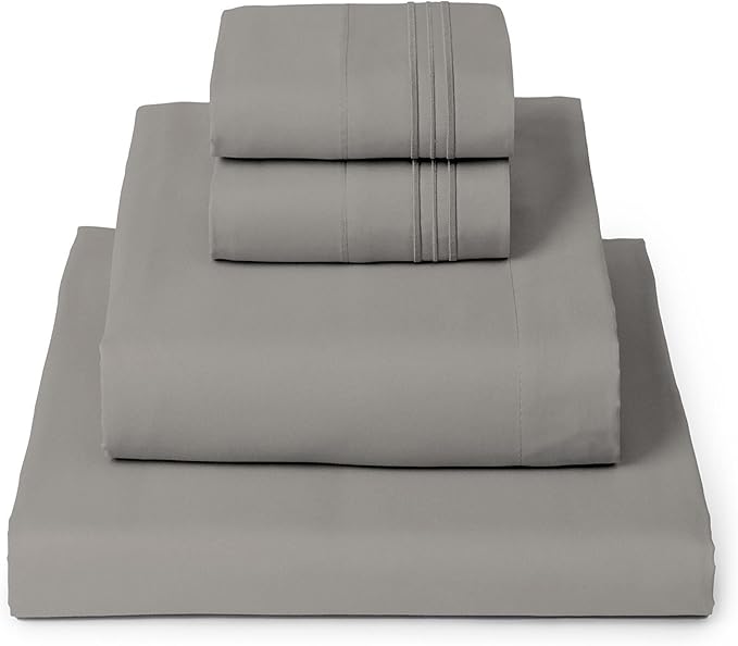 Mellanni Queen Sheets Set - 4 PC Iconic Collection Bedding - Hotel Luxury, Extra Soft, Cooling Bed Sheets - Wrinkle, Fade, Stain Resistant (Queen, Taupe)