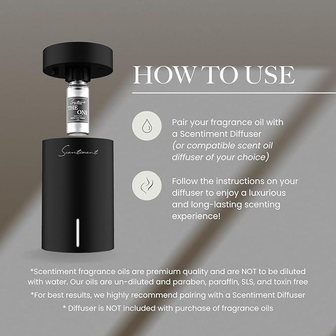 Scentiment Hotel Diffuser Oil Discovery Kit | Inspired by 1 Hotel® Ritz-Carlton® & Luxury Hotel Scents | Aromatherapy Oils with Notes of Cardamom, Tuscan Leather, and Sandalwood (20ml, Top 3 Scents)
