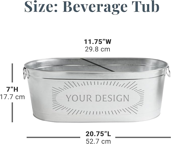 Let's Make Memories Personalized Beverage Tub - Christmas Party - Eat, Drink & Be Merry - Metal - Engraved - 5.5 Gallons