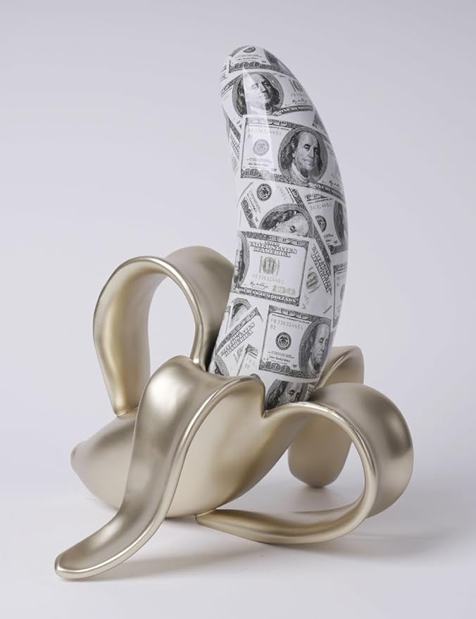 Abstract Sculpture Decor Modern Arts Banana Figurine Table Centerpiece Statue Polyresin 13.4 inch