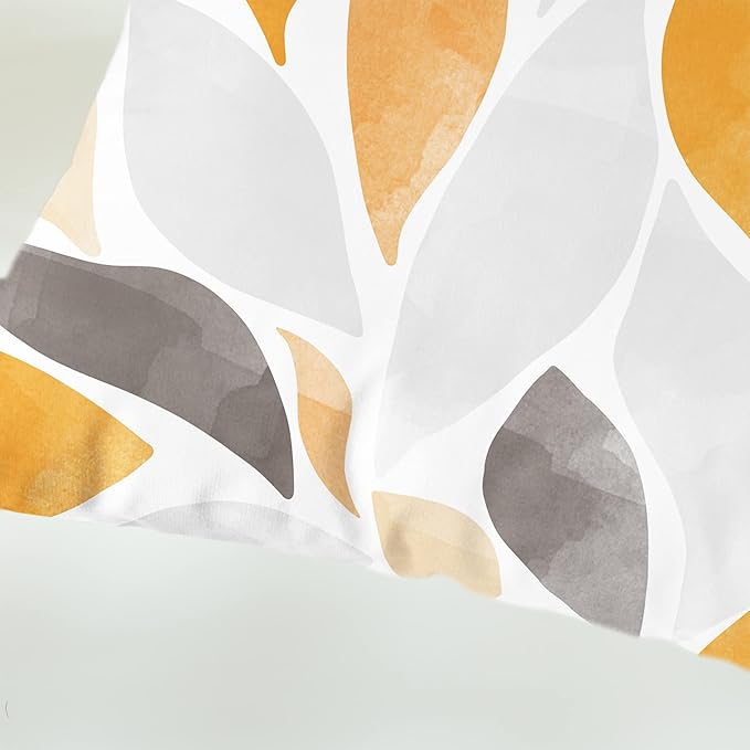 CaliTime Throw Pillow Cases Pack of 2 Cozy Fleece Falling Dahlia Floral Flowers Petals Decorative Cushion Covers for Couch Bed Sofa Farmhouse Decoration 18 X 18 Inches Orange Gold Grey