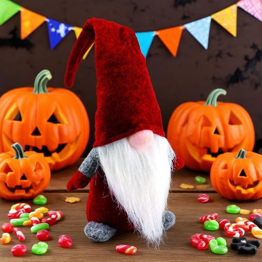 16" Handmade Christmas Gnome Doll – Scandinavian Tomte Yule Santa Nisse, Nordic Plush Elf Figurine, Good Luck Holiday Decoration for Home, Christmas Tree, Halloween & Thanksgiving (Red)