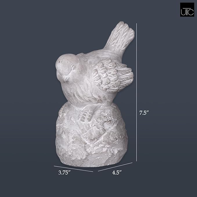 Bird Statues for Outdoor, Small Decorative Cement Bird Sculpture for Lawn, Patio Yard Lawn Figurine Decorative Ornament Home Decor Items: 4.50"x3.75"x7.50"H