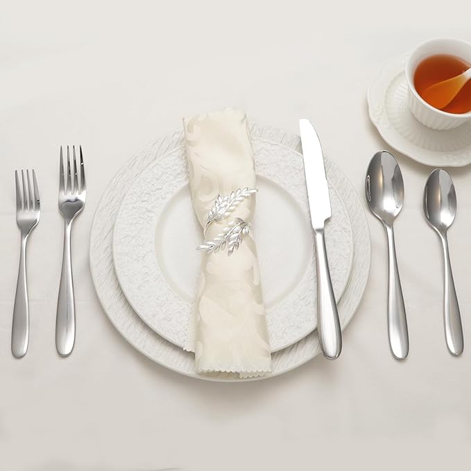 40-Piece Silverware Set, Flatware Set for 8, Food-Grade Stainless Steel Tableware Cutlery Set, Mirror Finished Utensil Sets for Home Restaurant, Forks Spoons and Knives Set, Dishwasher Safe