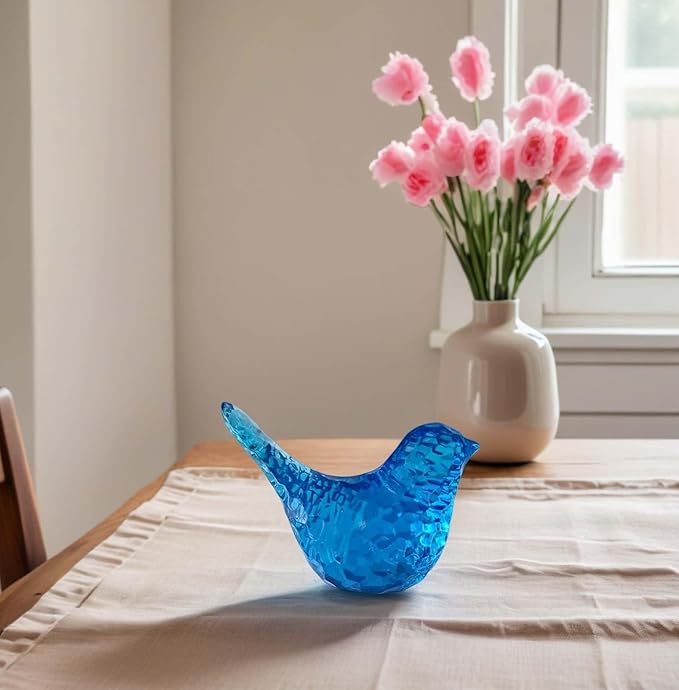 Blue Bird Figurines Living Room Office Shelf Home Decor Accents,Bird Gifts for Bird Lovers Women,Knick Knacks for Shelves Bookshelf